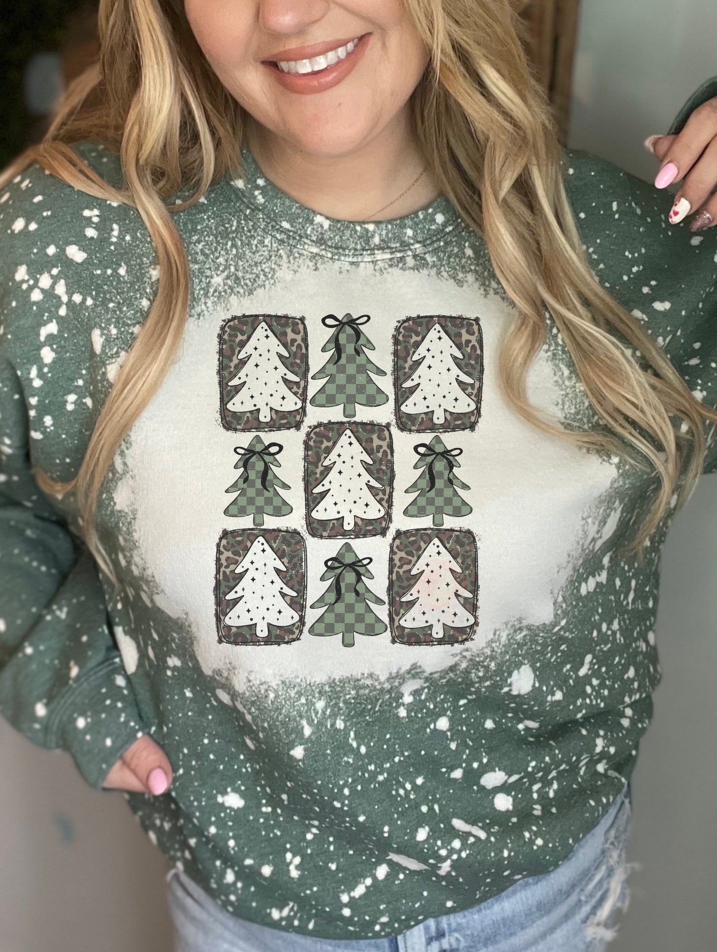 Camo and leopard Christmas tree collage