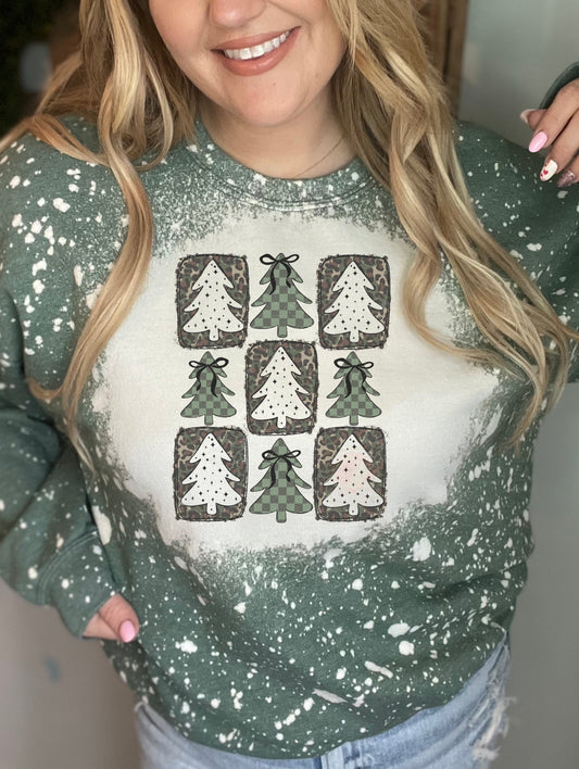 Camo and leopard Christmas tree collage