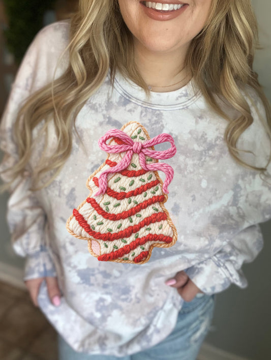 Faux embroidered tree cake