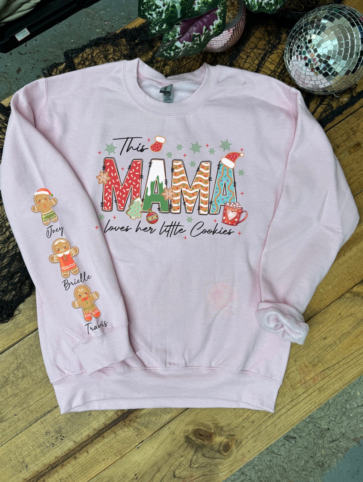 Custom Christmas “loves her little cookies” tops