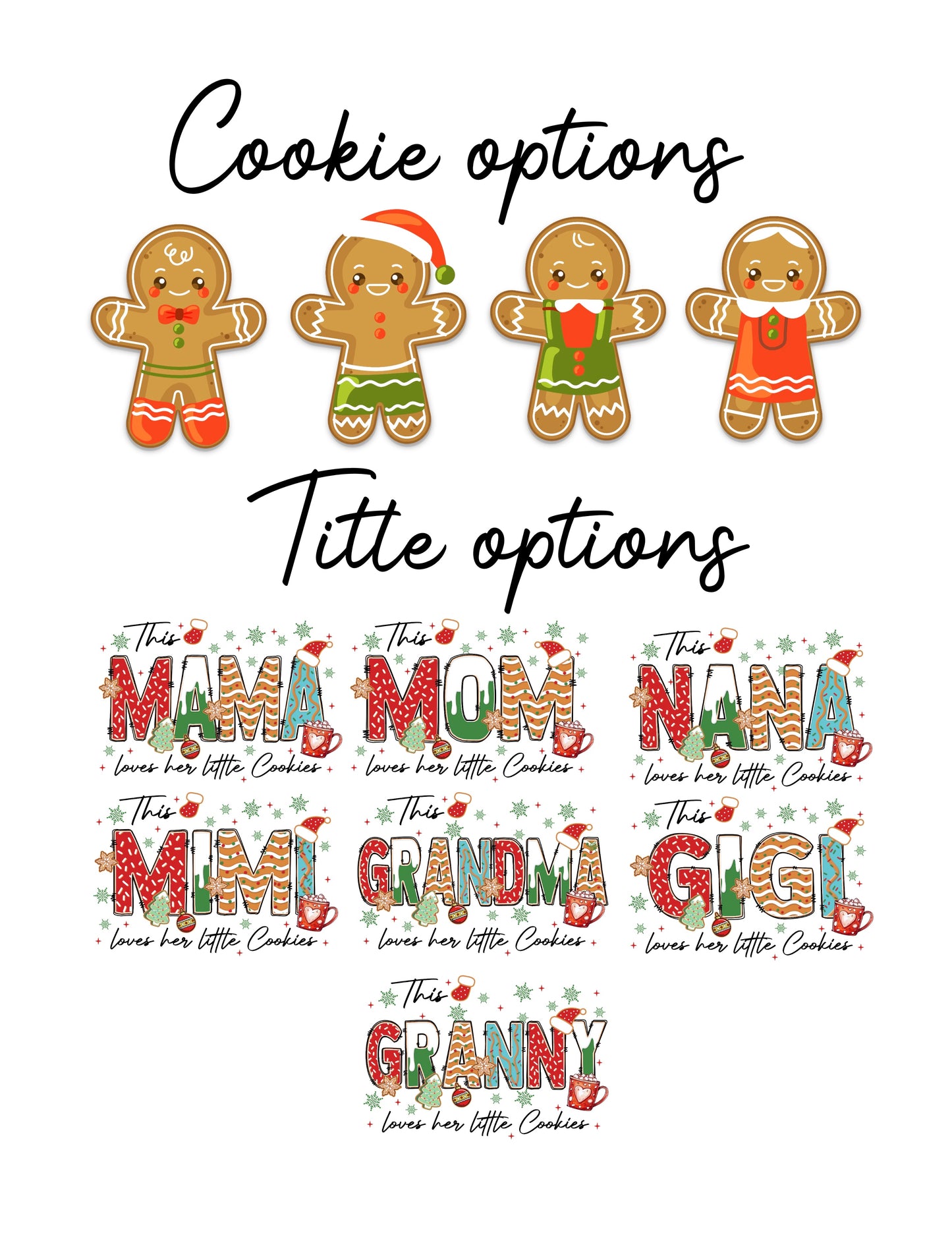 Custom Christmas “loves her little cookies” tops