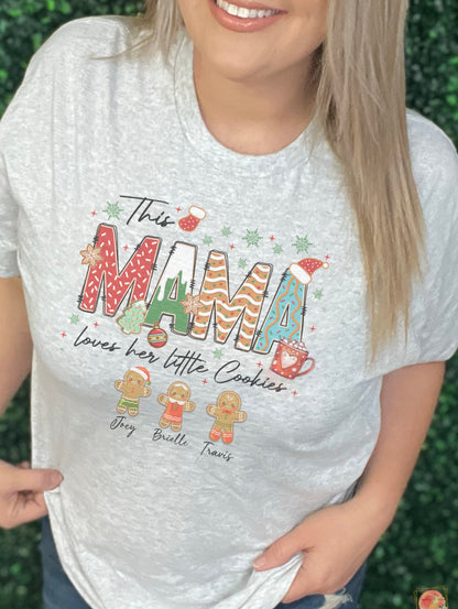 Custom Christmas “loves her little cookies” tops