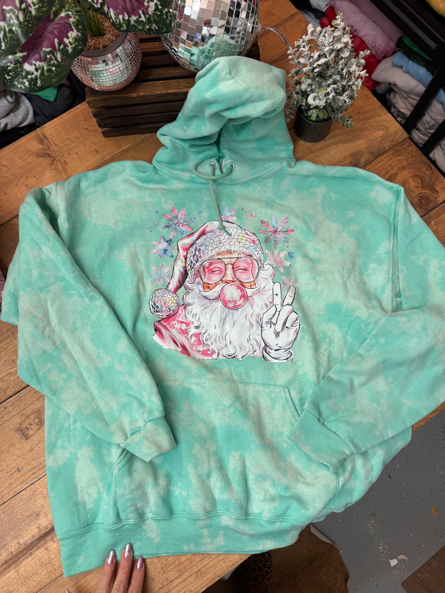 Size XL disco Santa hoodie (discontinued color!)