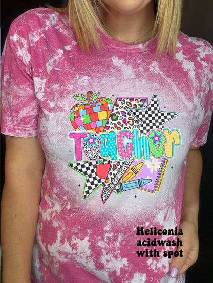 Neon teacher collage