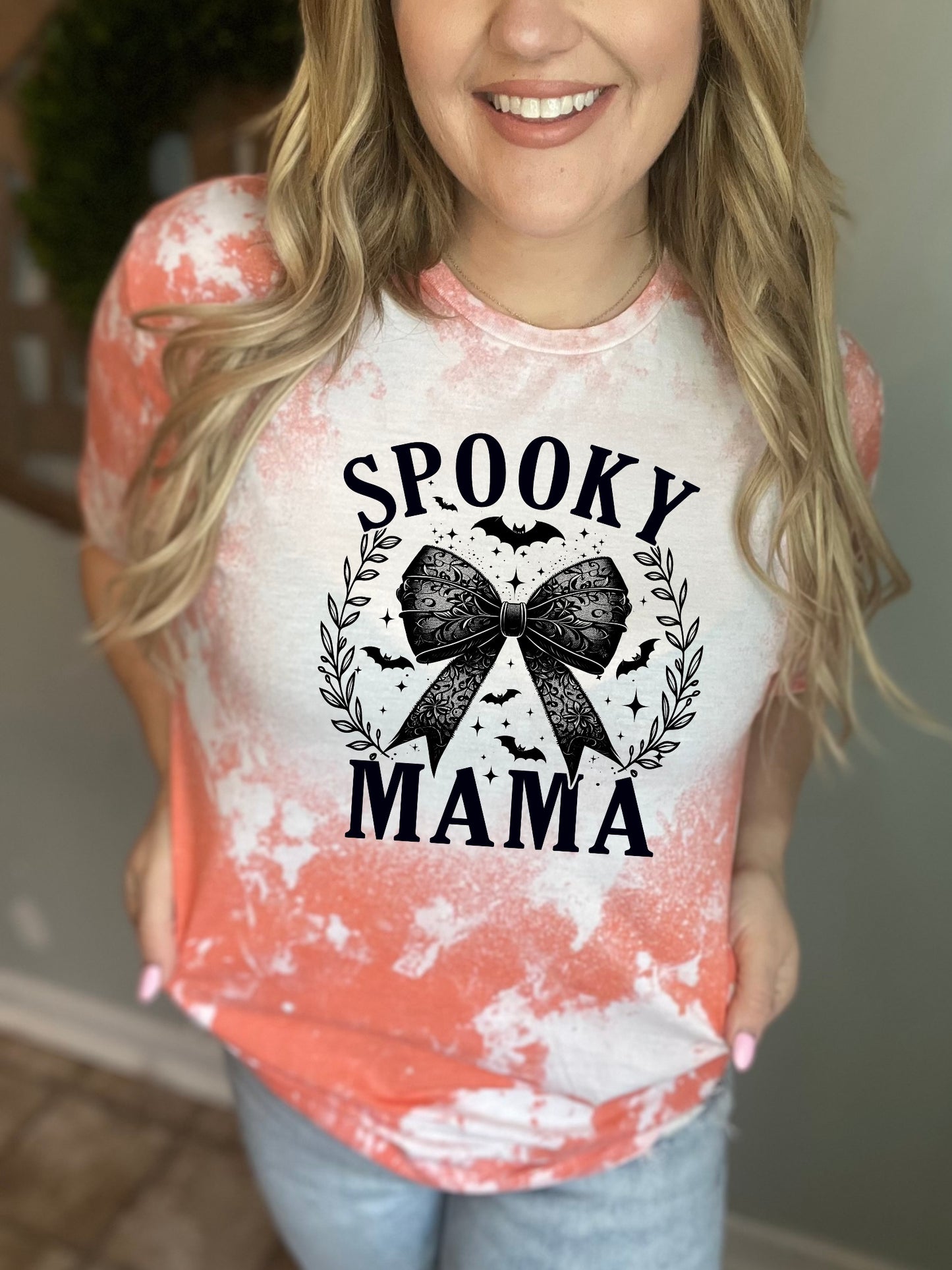 Spooky mama black bow