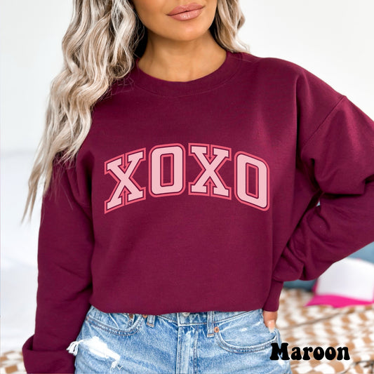 Varsity XOXO - Pink Outlined