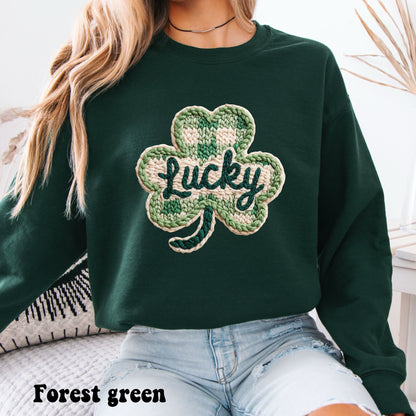 Faux Stitch Lucky Checker Shamrock