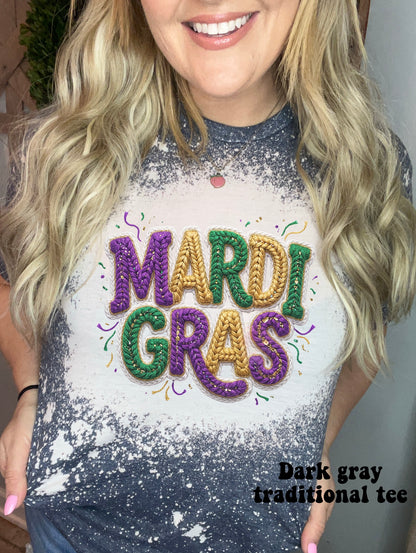 Faux Embroidered Mardi Gras