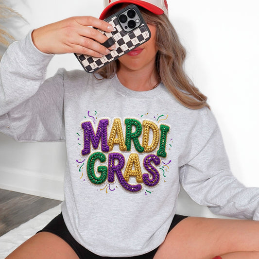 Faux Embroidered Mardi Gras