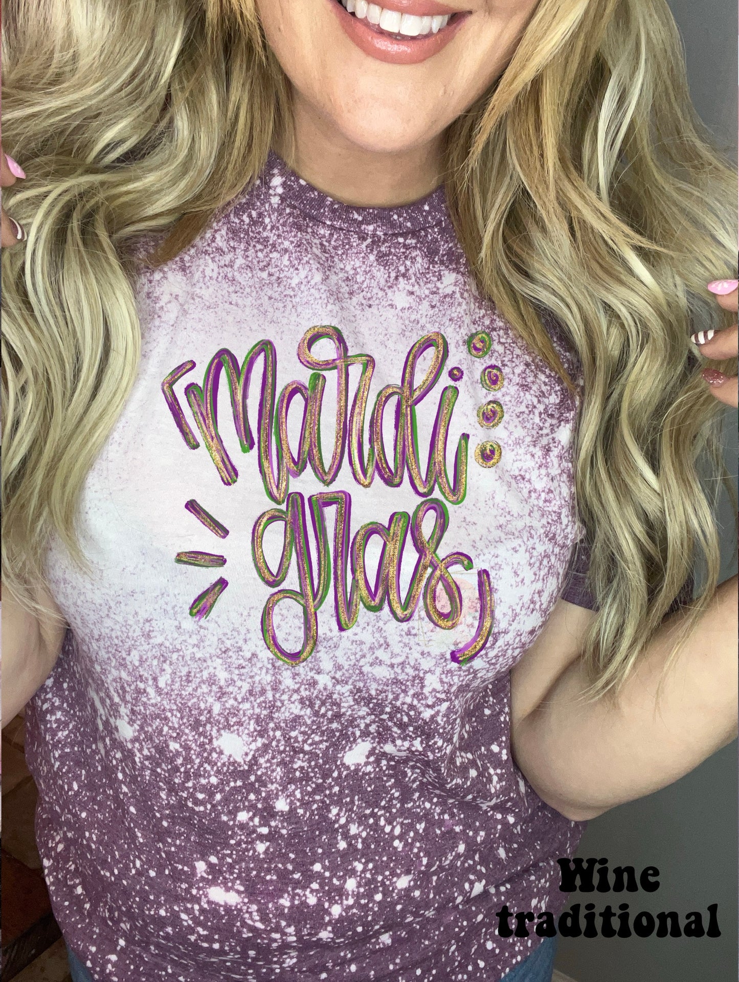 Brushstroke Mardi Gras with Faux Glitter