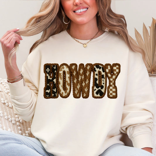 Faux Stitched  Howdy