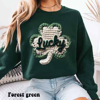 Faux Crocheted Lucky Clover - light version