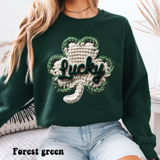 Faux Crocheted Lucky Clover - light version