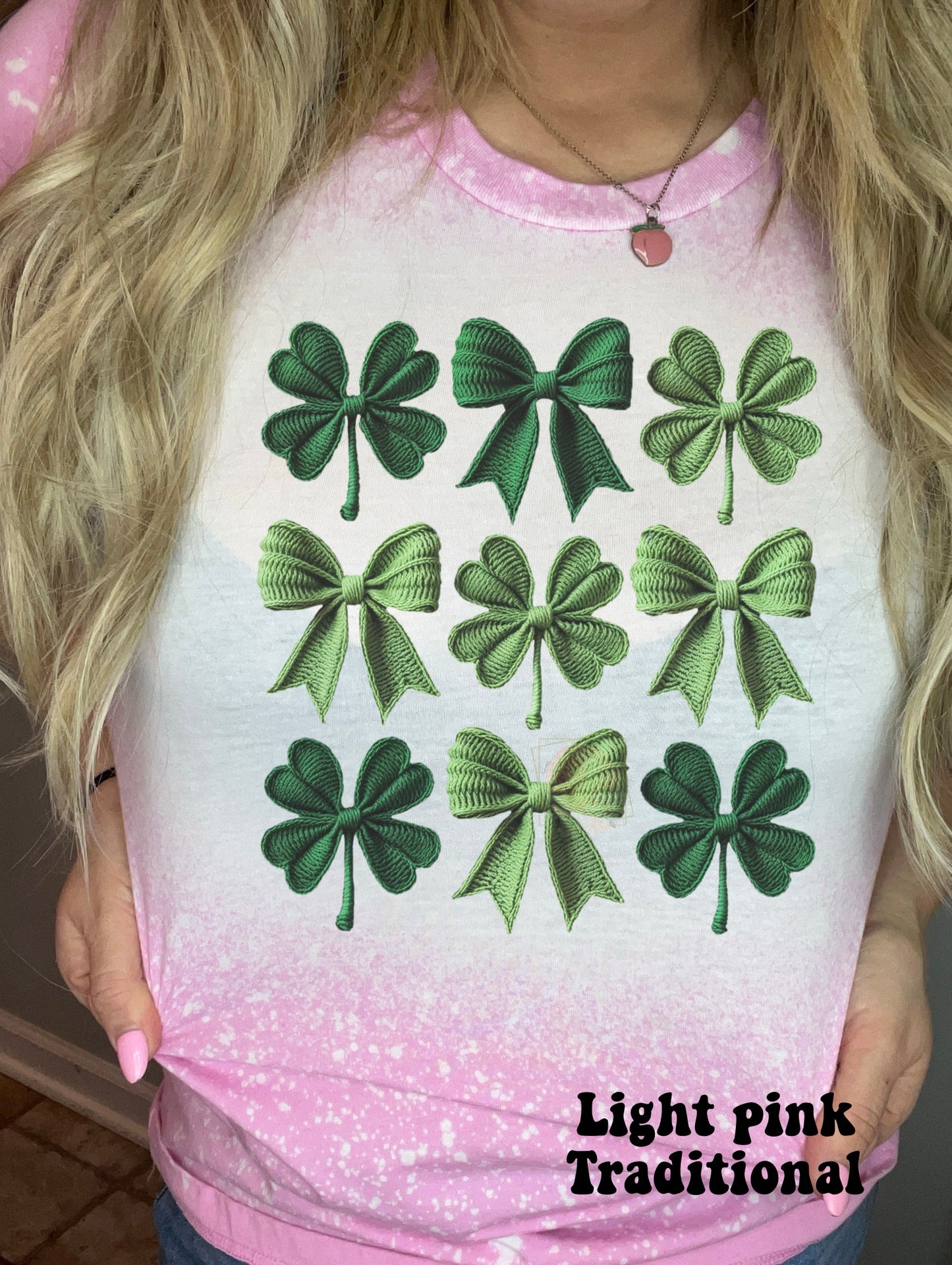 Faux embroidered Clover And Bow Collage