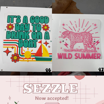 Summer/outdoors transfers (for comfort colors, dark acidwash & 2 tone acids)