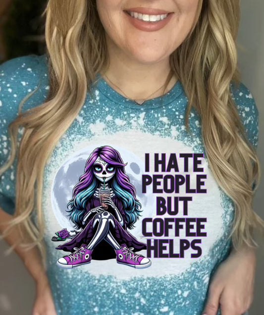 I hate people but coffee helps Skelly girl CV