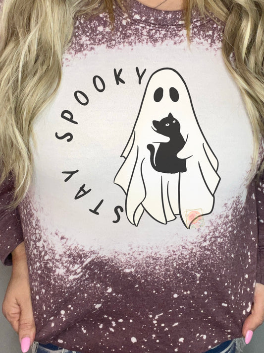 Stay spooky ghost and black cat