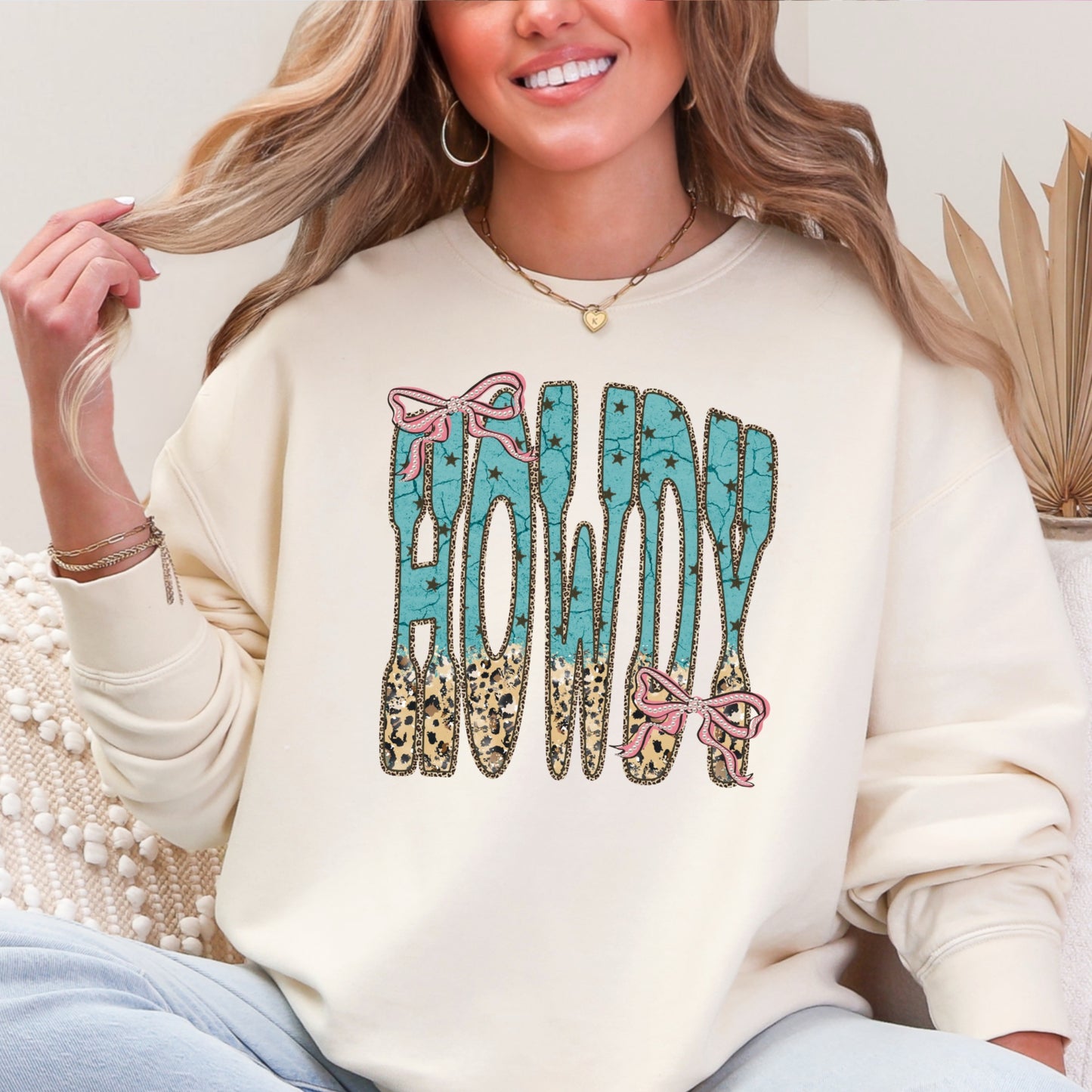 Turquoise and Leopard Howdy