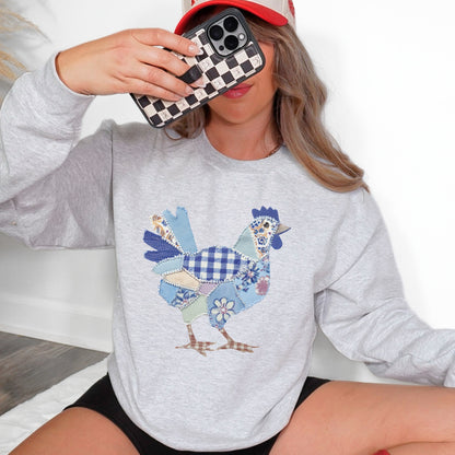 Blue Patchwork Chicken -blue