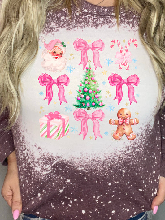 Pink Christmas Santa Collage