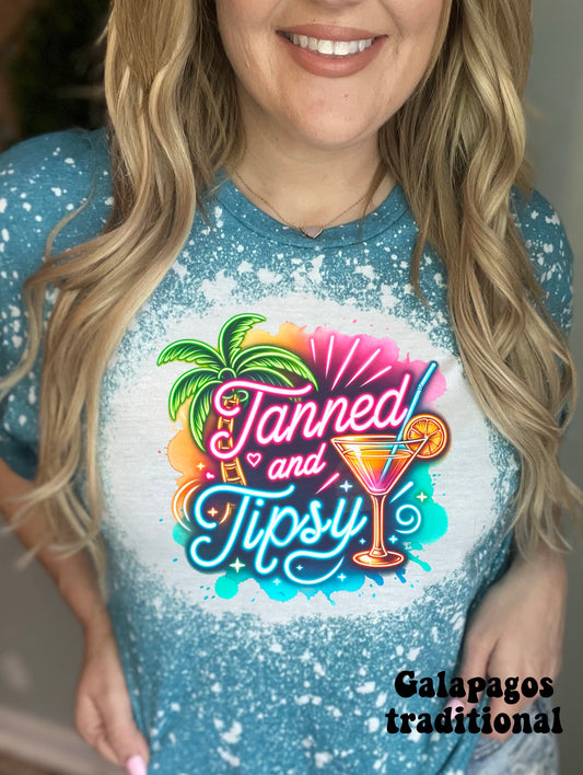 Neon tanned and tipsy