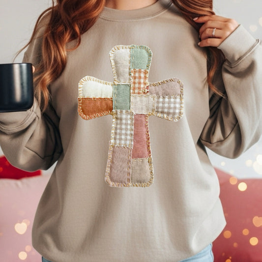 Neutral Patchwork Cross