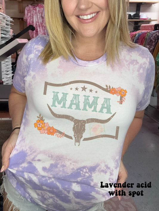 Western Mama and mini floral steer stamp