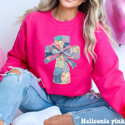 Denim patchwork cross