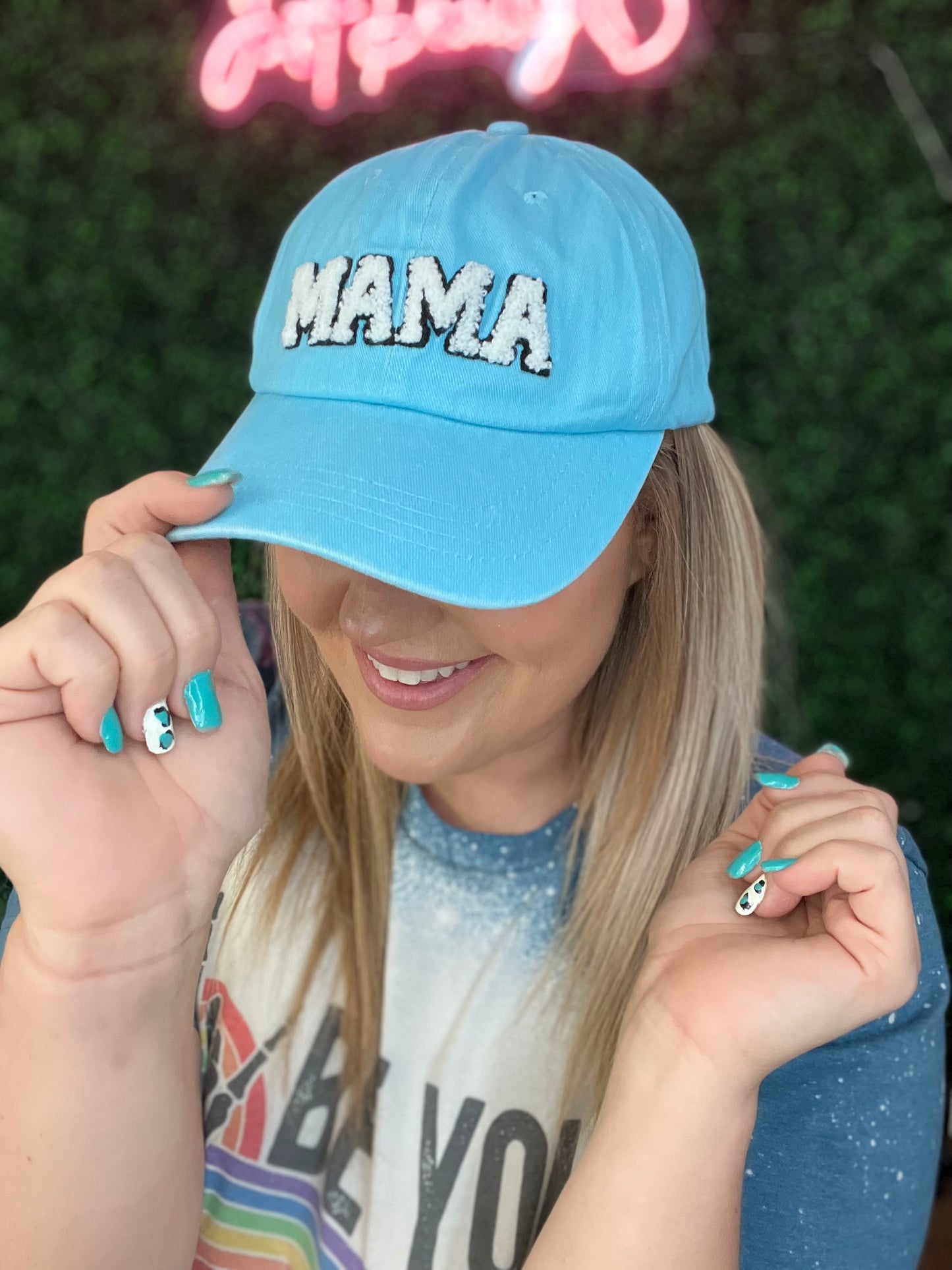 Chenille letter MAMA baseball cap