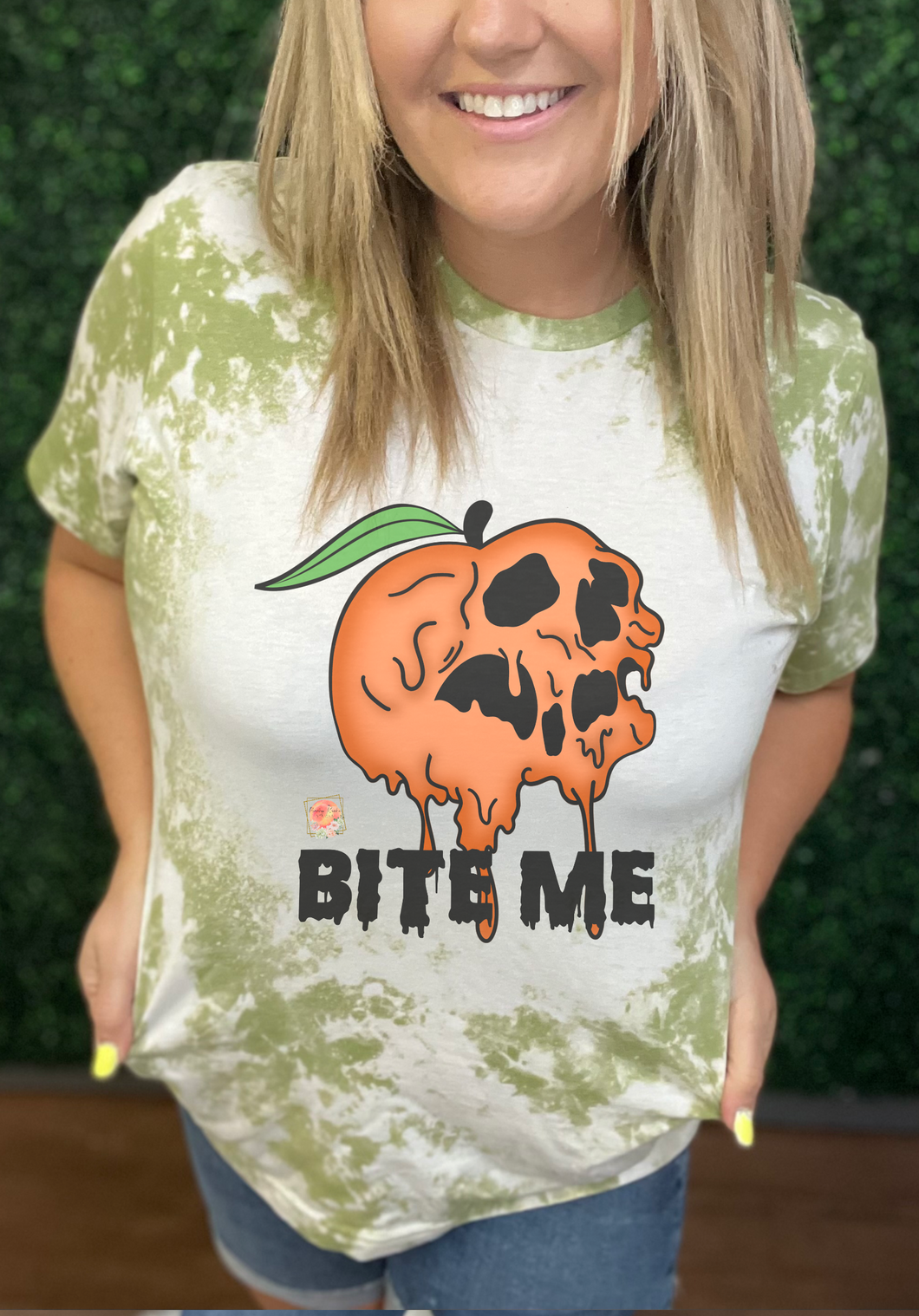 Bite me spooky peach