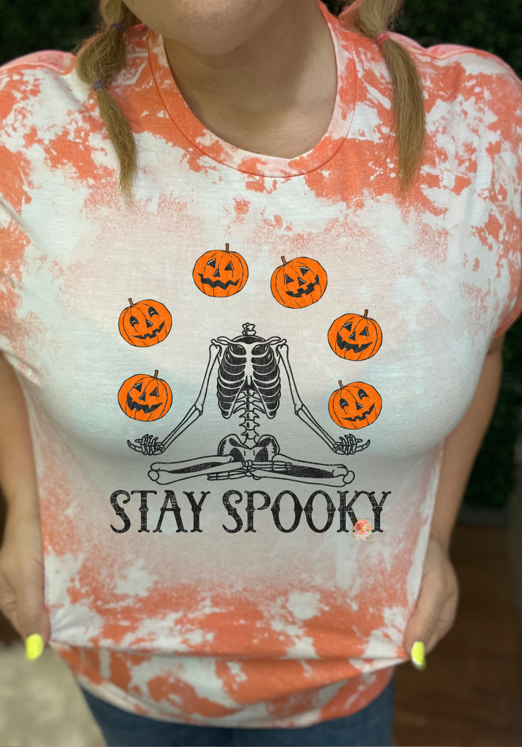 Stay spooky skeleton Jack-o-lantern
