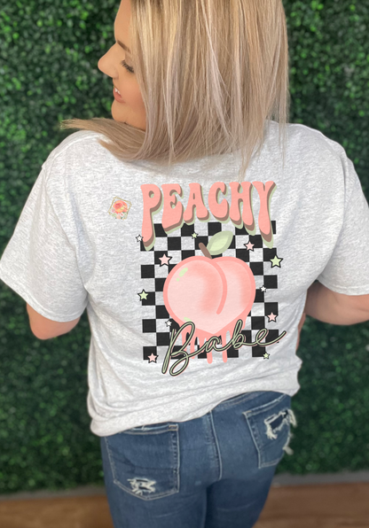 Peachy babe front and back