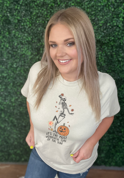 It’s the most wonderful time of the year fall skelly tee