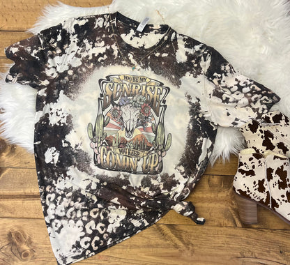 You’re my sunrise cowhide & leopard bleached tee