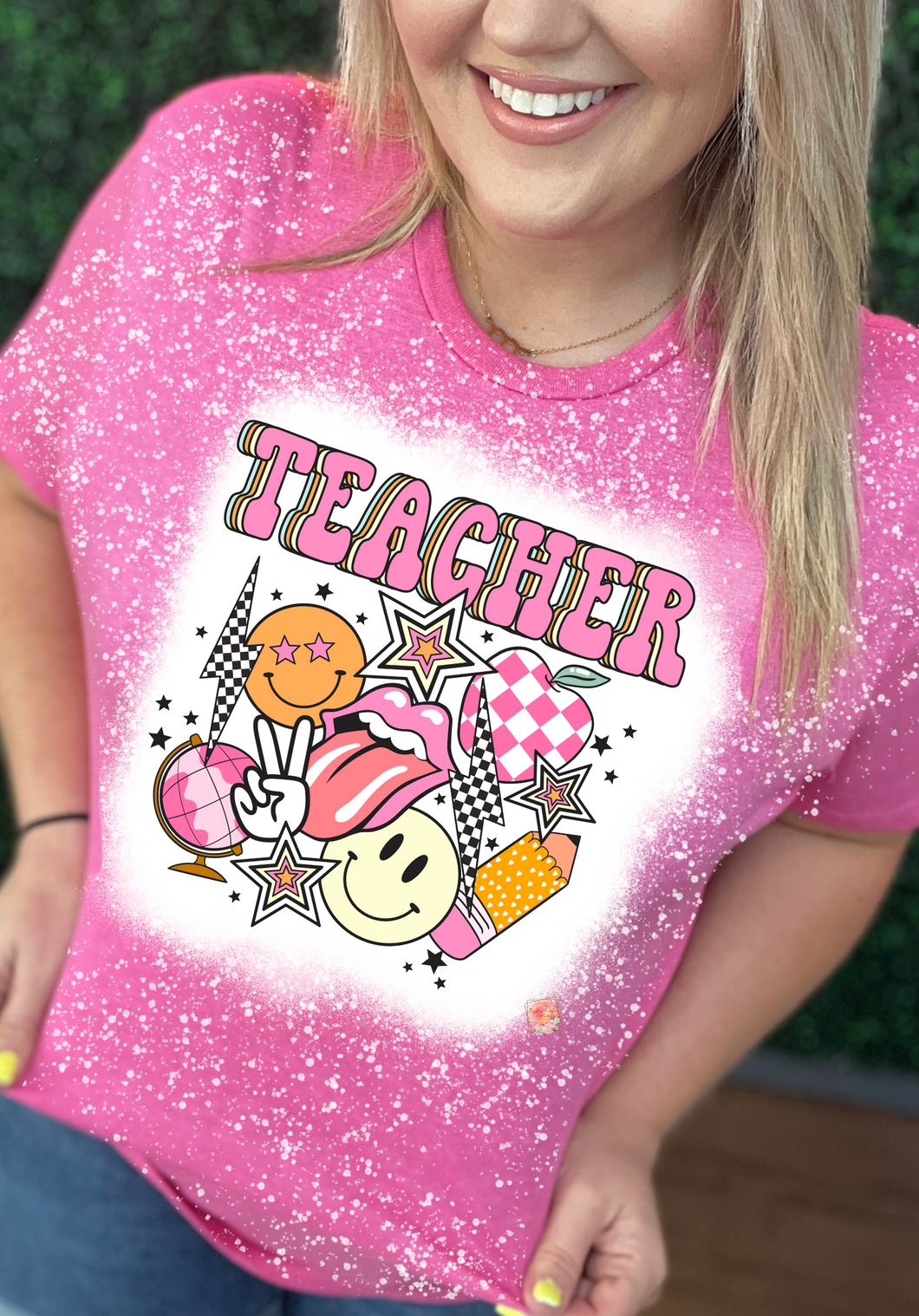 Pink teacher collage