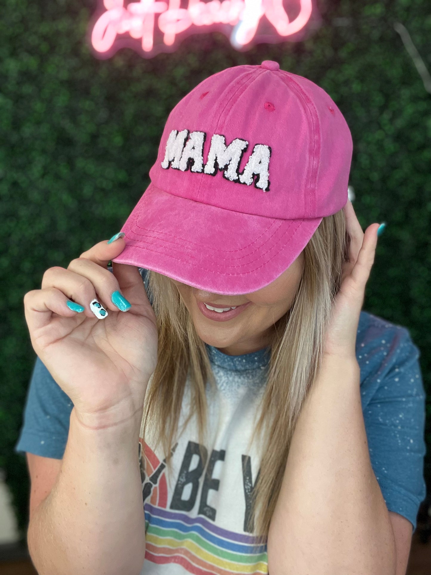 Chenille letter MAMA baseball cap