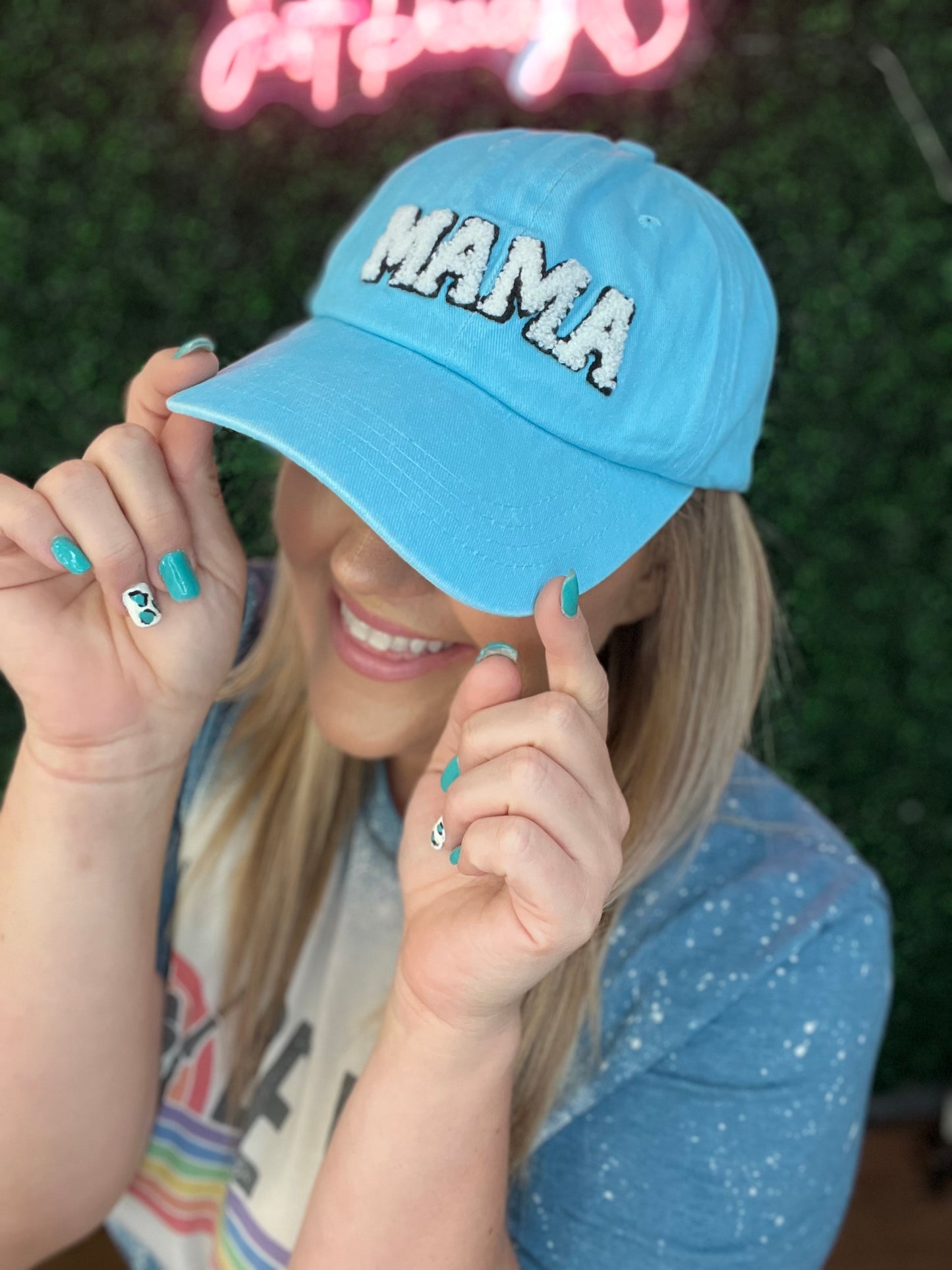 Chenille letter MAMA baseball cap