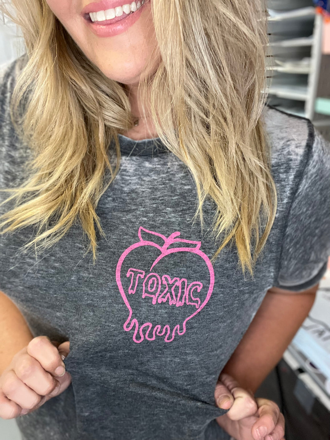 Toxic peach oversized burnout tee