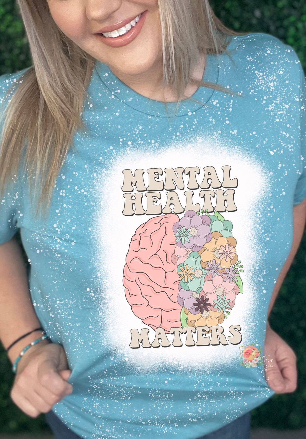 Mental health matters floral brain tee