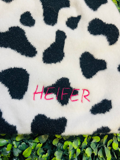 Heifer cow print beanie