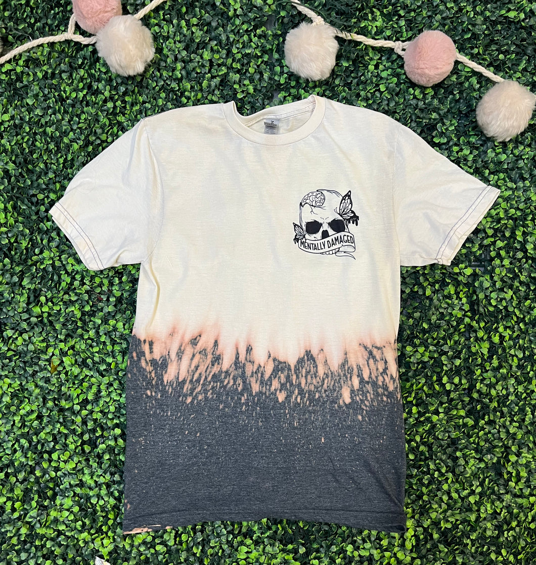 Mentally damaged bleached tee