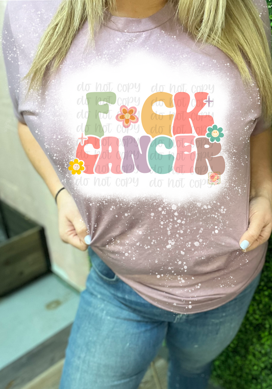 Fuck cancer groovy tee